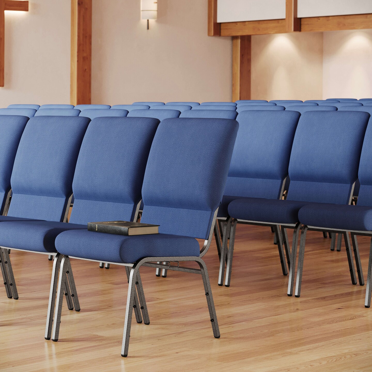 Emma and Oliver Church Chairs 18.5 in. Wide, Color: FossilFabric