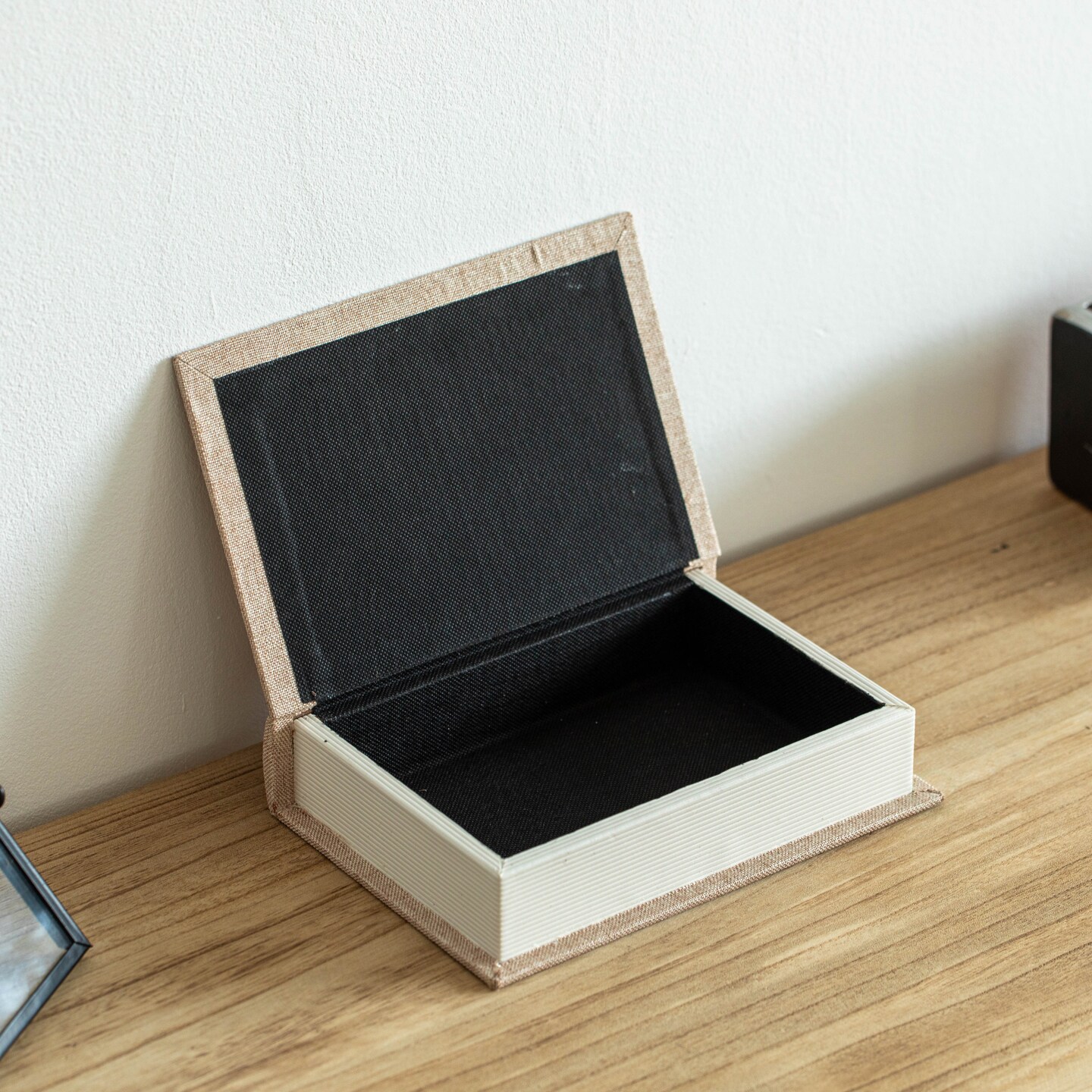 Vintiquewise 8" Classic Linen-Covered MDF Book Box Vintage-Style Decorative Storage Case for Keepsakes Jewelry Trinkets & Documents Elegant Home Decor Accent for Shelves Desks or Coffee Tables