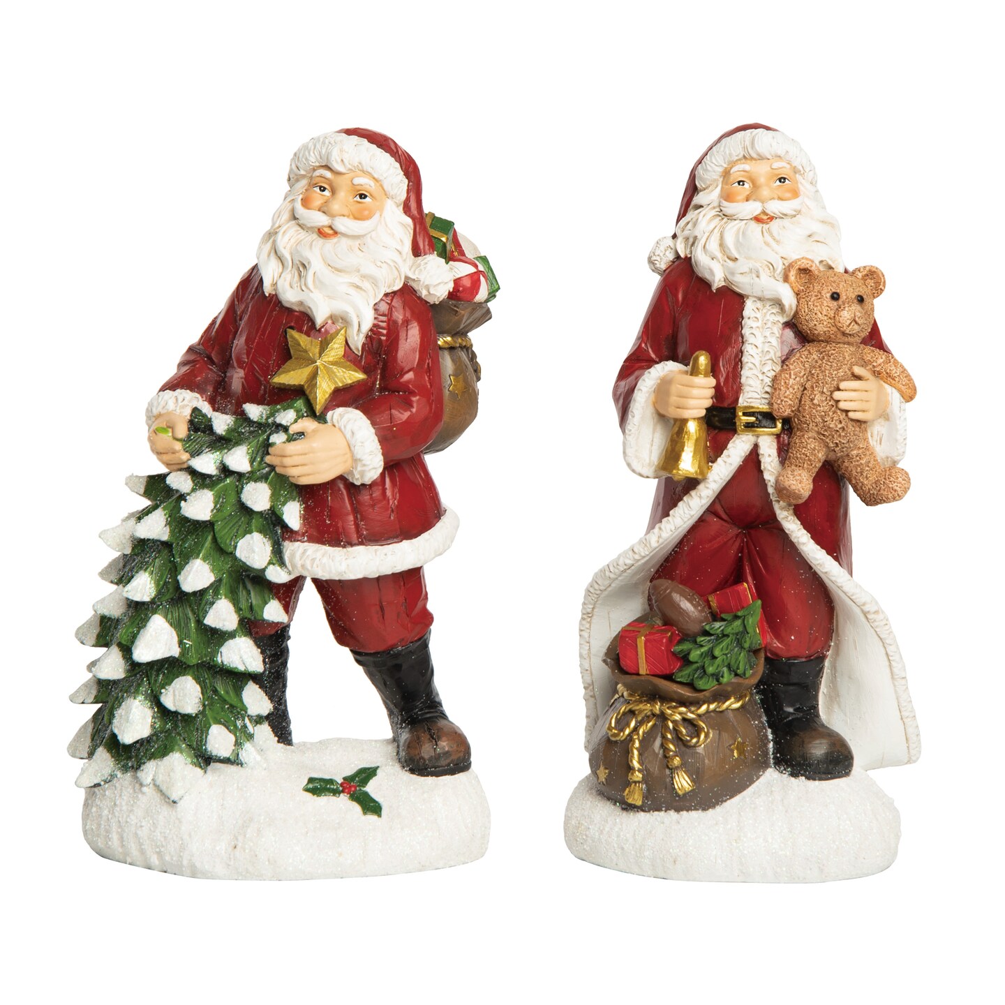 Resin Jolly Santa Decor Set of Two Christmas Decorations, Color: Multi ...