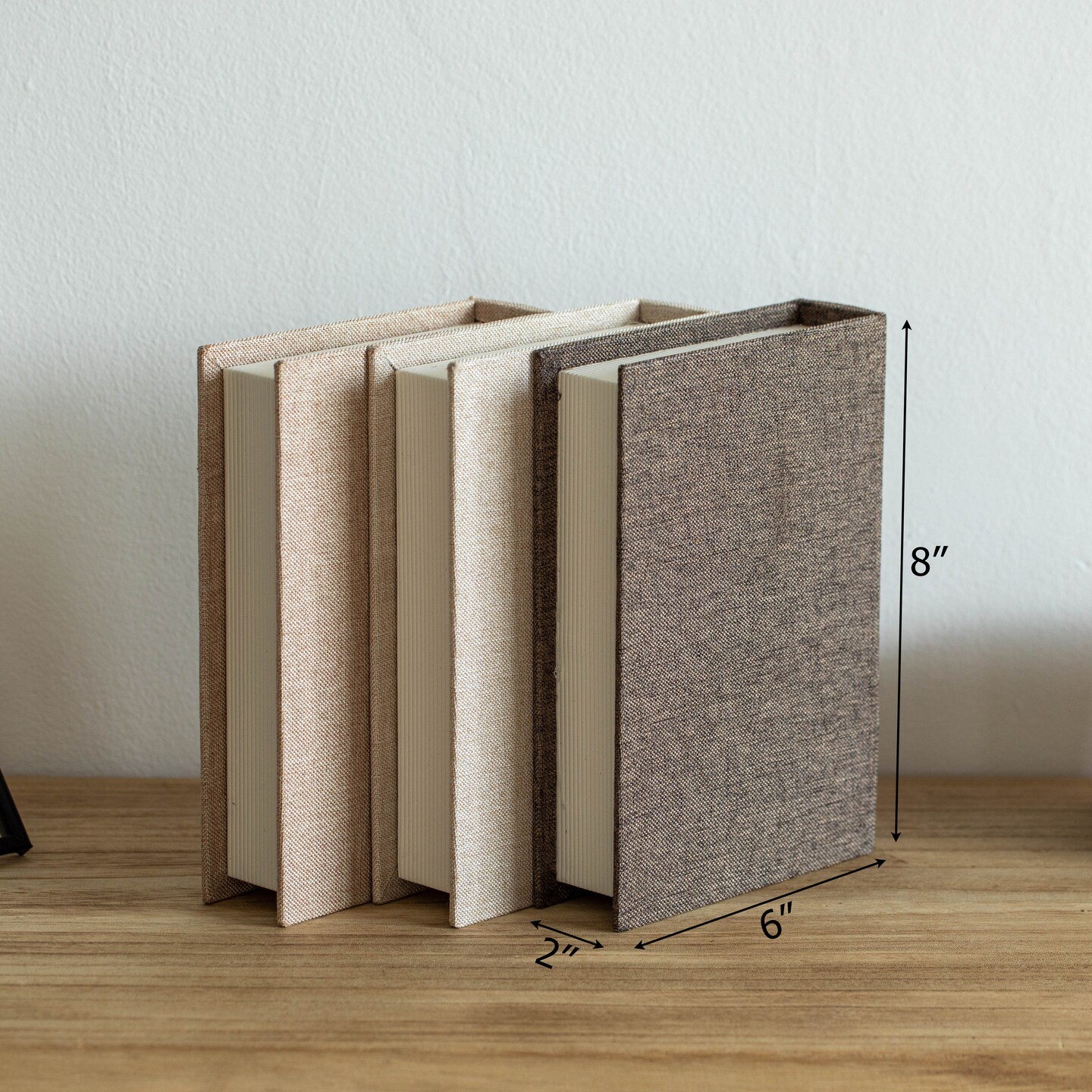 Vintiquewise 8" Classic Linen-Covered MDF Book Box Vintage-Style Decorative Storage Case for Keepsakes Jewelry Trinkets & Documents Elegant Home Decor Accent for Shelves Desks or Coffee Tables