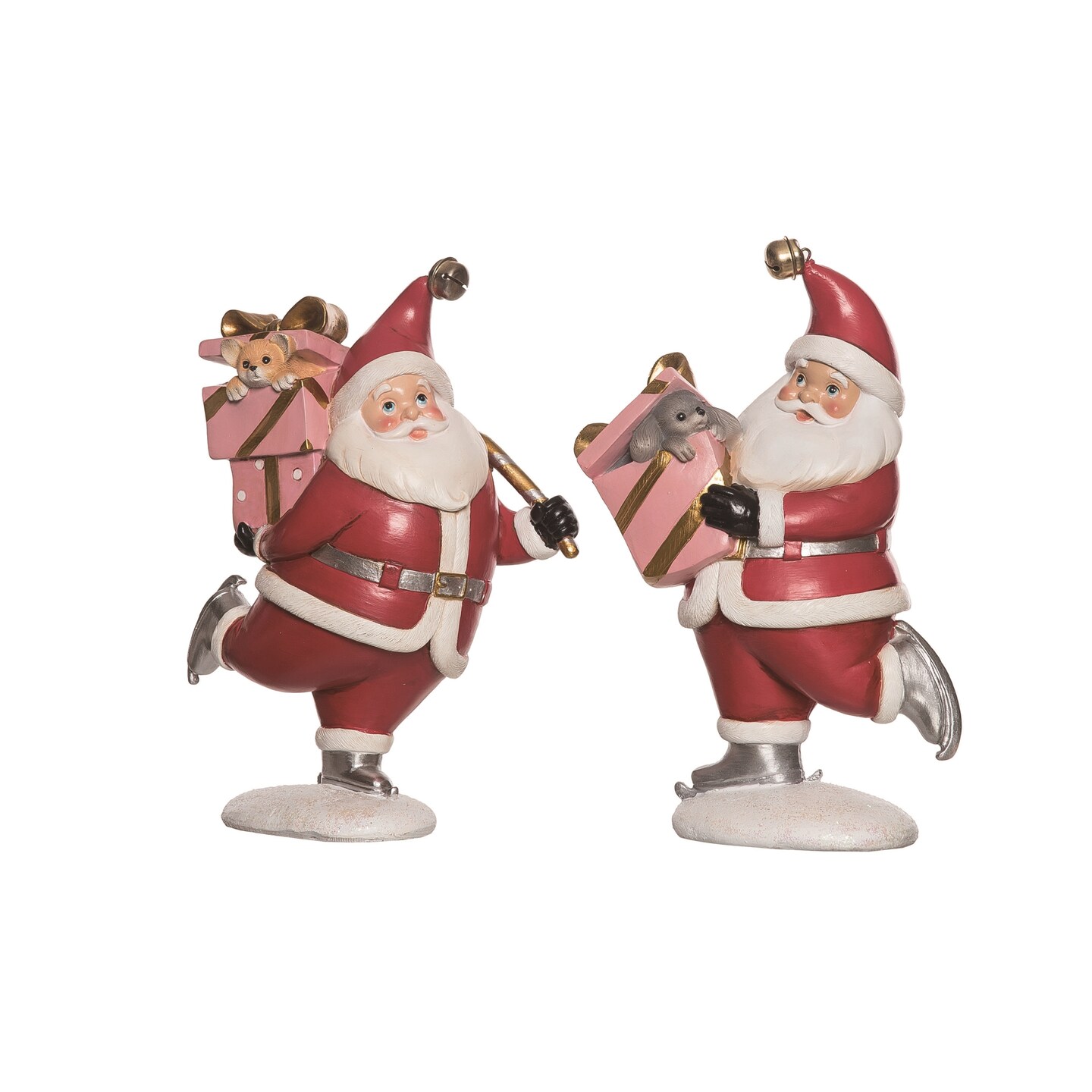 Resin Skating Santa Figurine Set of Two Christmas Decor | Michaels