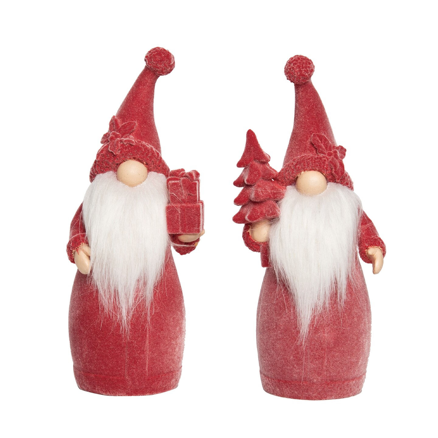 Resin Flocked Bearded Gnome Santa Figurine Set of Two Christmas | Michaels