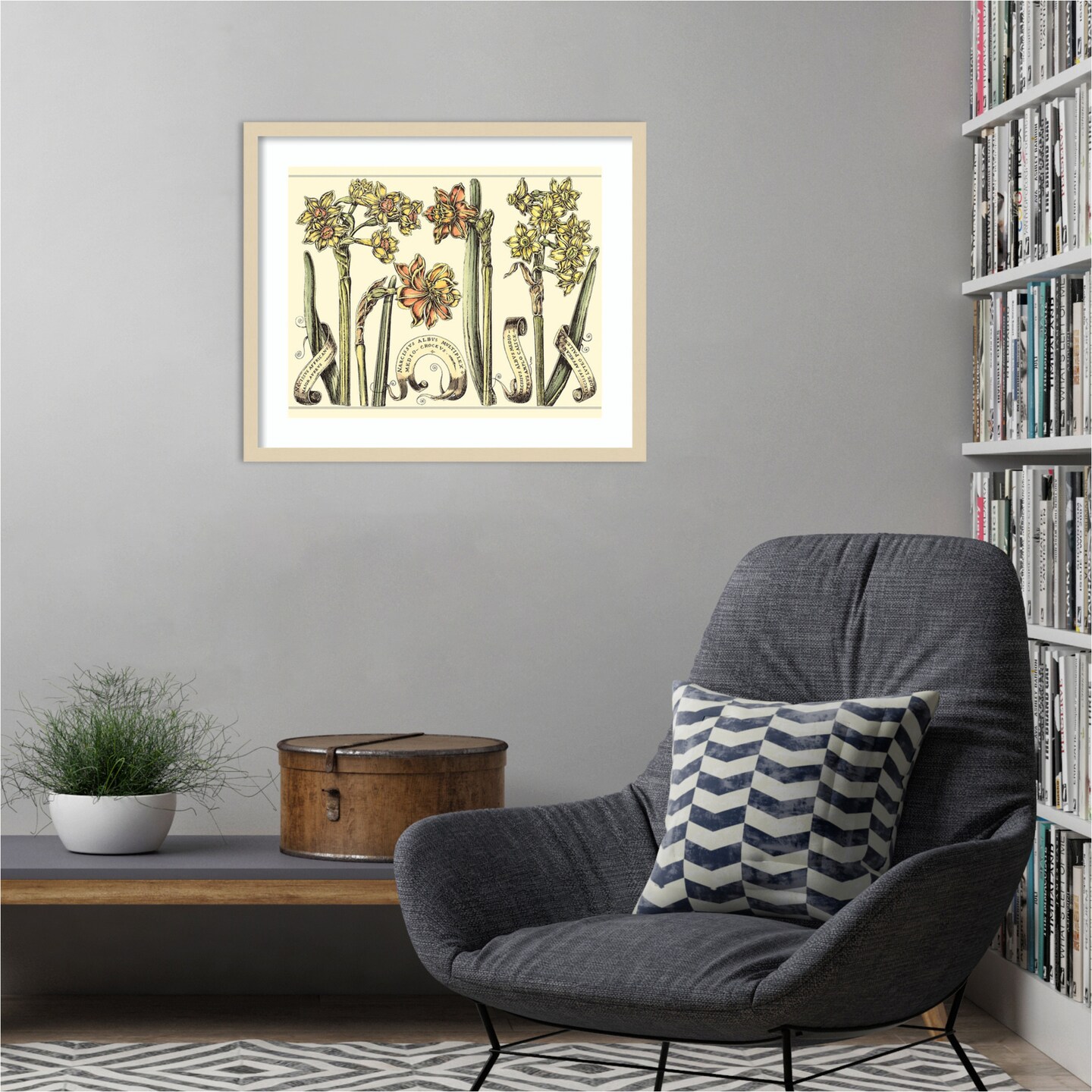 Narcissus in Bloom II by Mark W. Langlois Wood Framed Wall Art Print