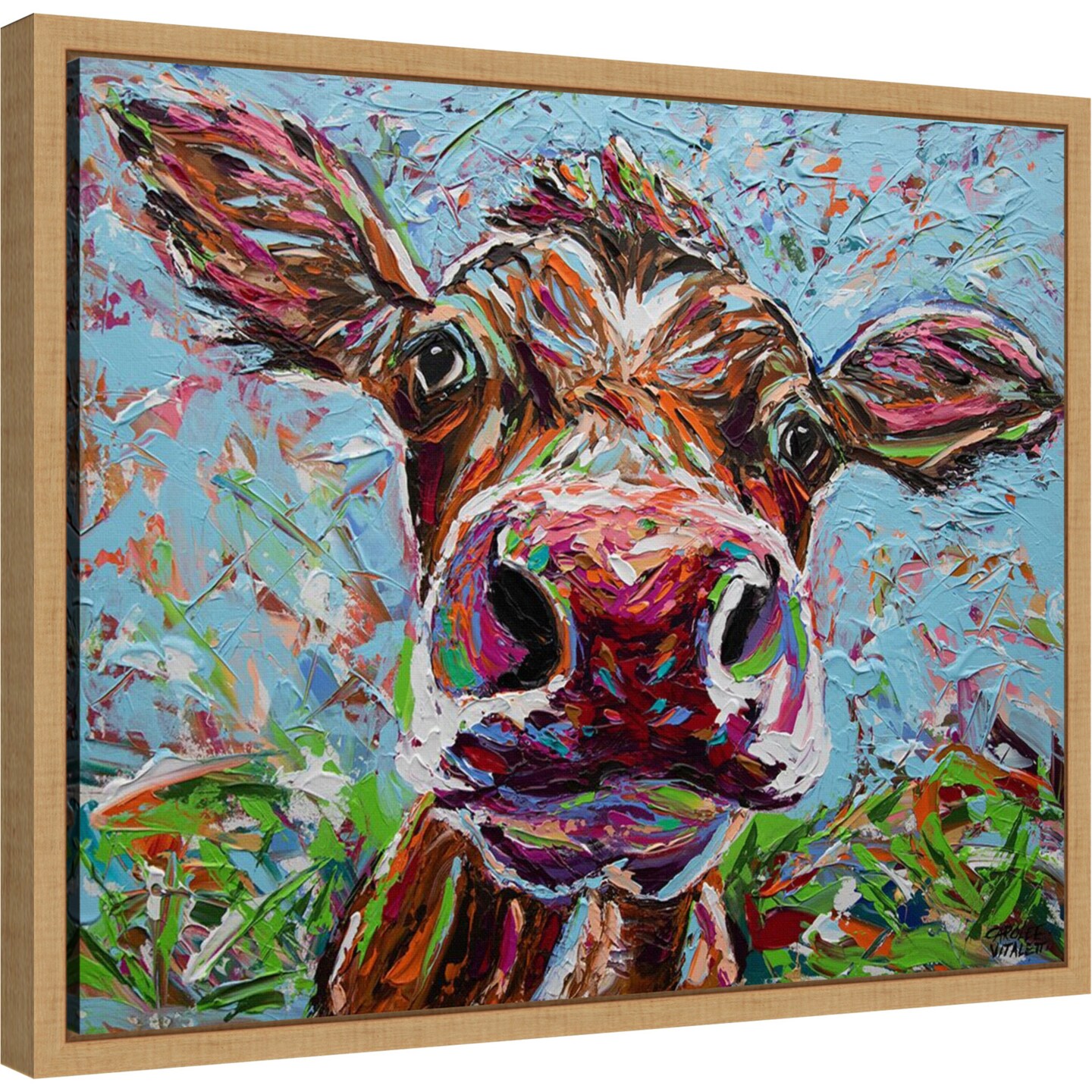 Cow From Another Planet I by Carolee Vitaletti Framed Canvas Wall Art
