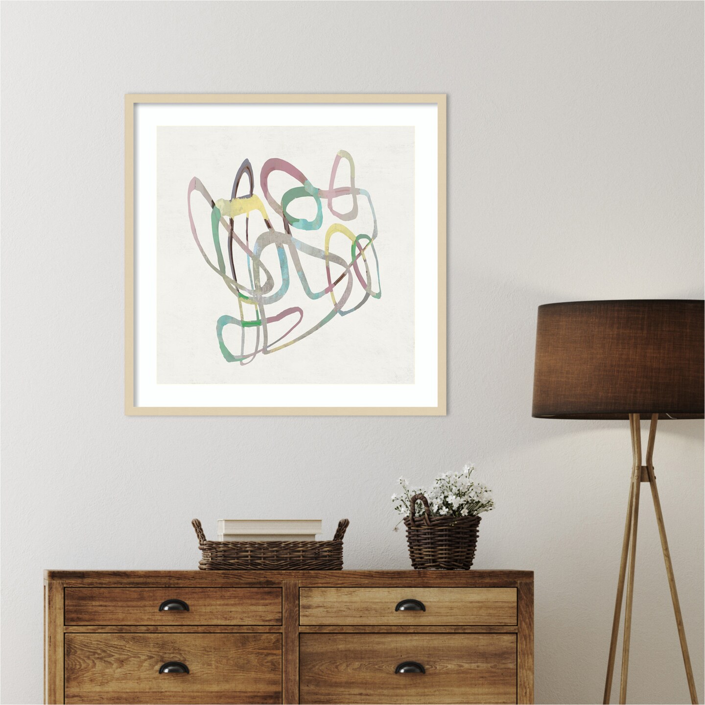 Pastel Swirl I by Jacob q Wood Framed Wall Art Print