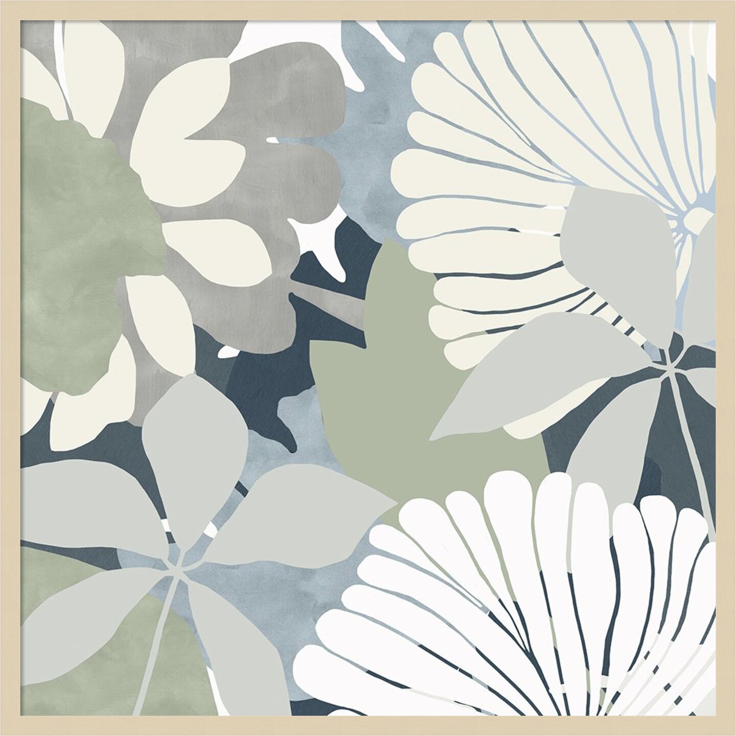 Big Retro Flowers II by Flora Kouta Wood Framed Wall Art Print