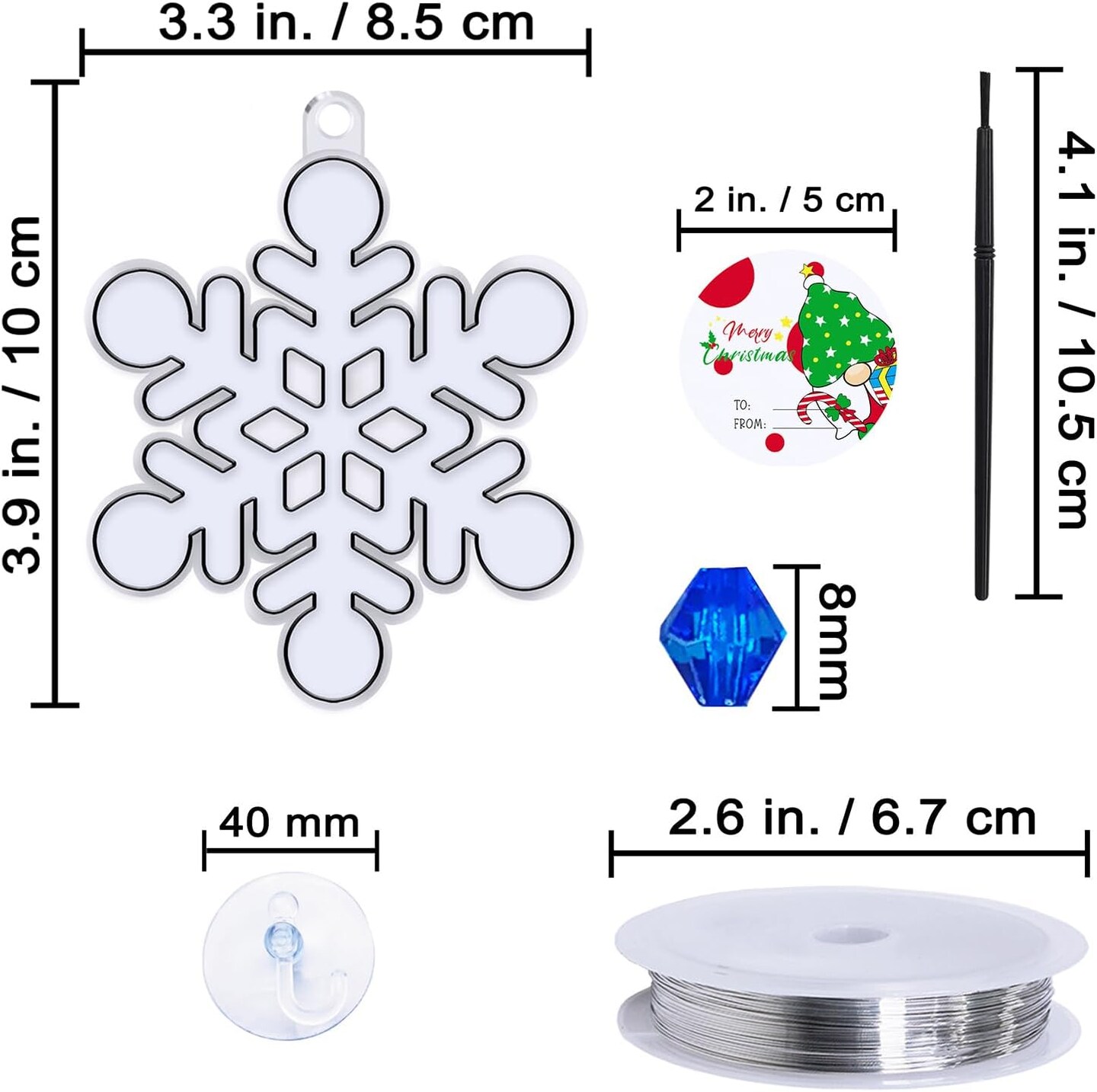 24 Sets Snowflake Suncatchers Ornaments Decorations Craft Kit
