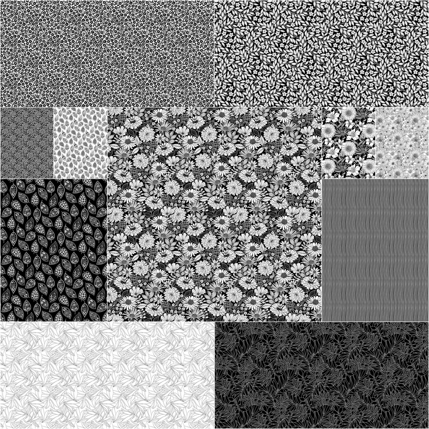 Ebony and Ivory 2.5" Strip Roll (Jelly Roll) by Northcott for Northcott (SEBONY40-10)