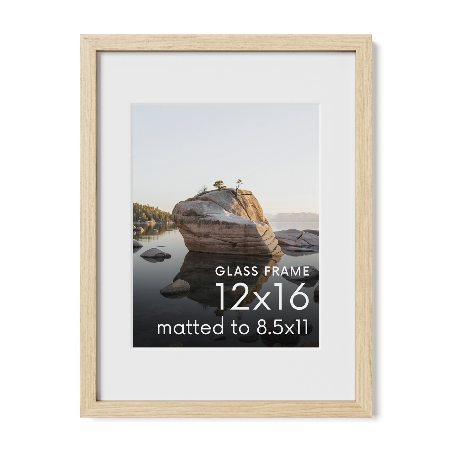 Haus and Hues Oak Wood Picture Frames Matted with Real Glass