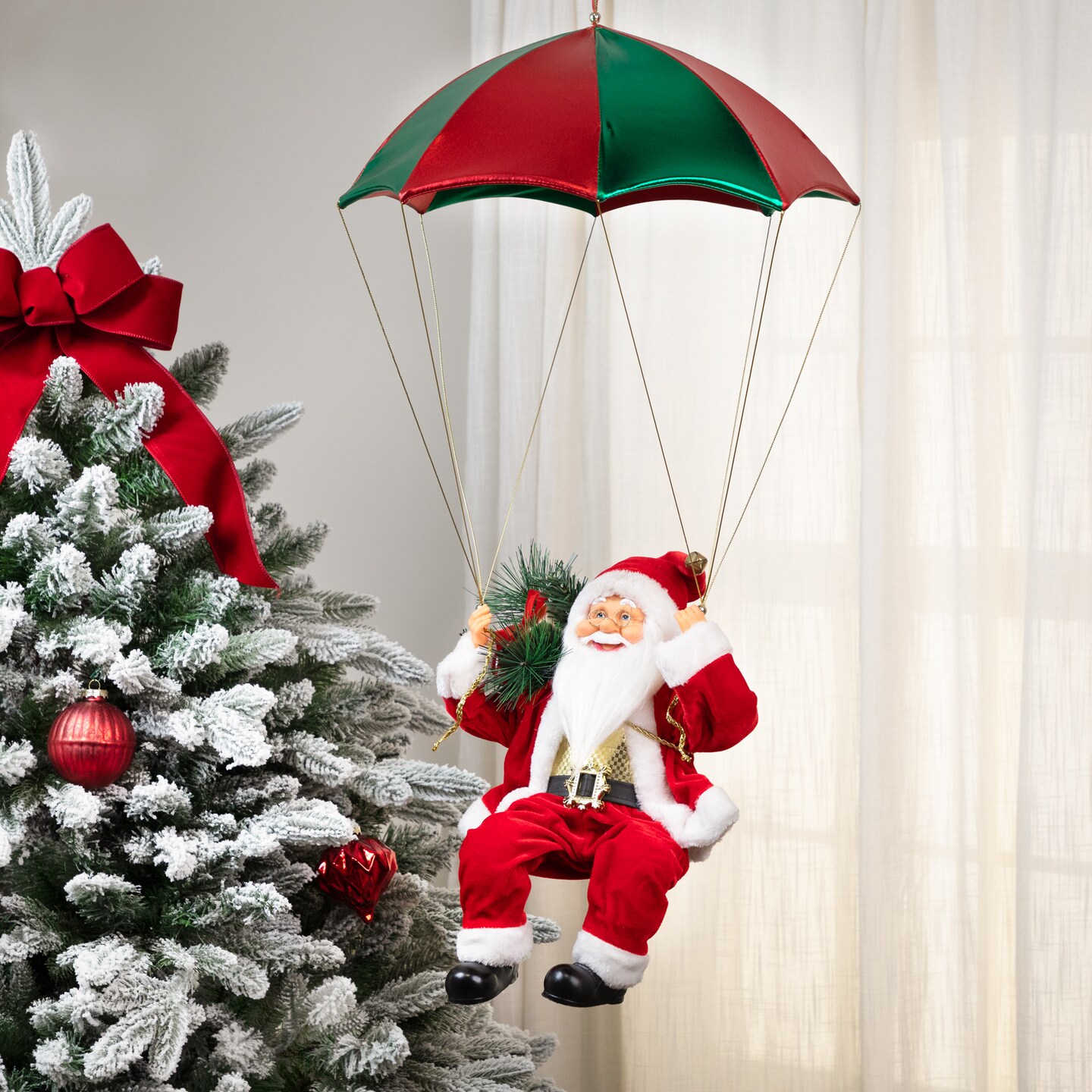 Northlight Santa Claus with Gifts Parachute Christmas Decoration - 32&#x22;