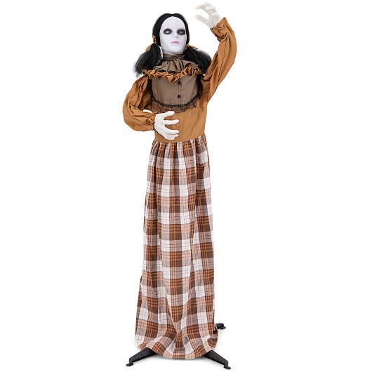 Halloween Animatronic Haunted Woman with Pop Up Head and Control Button