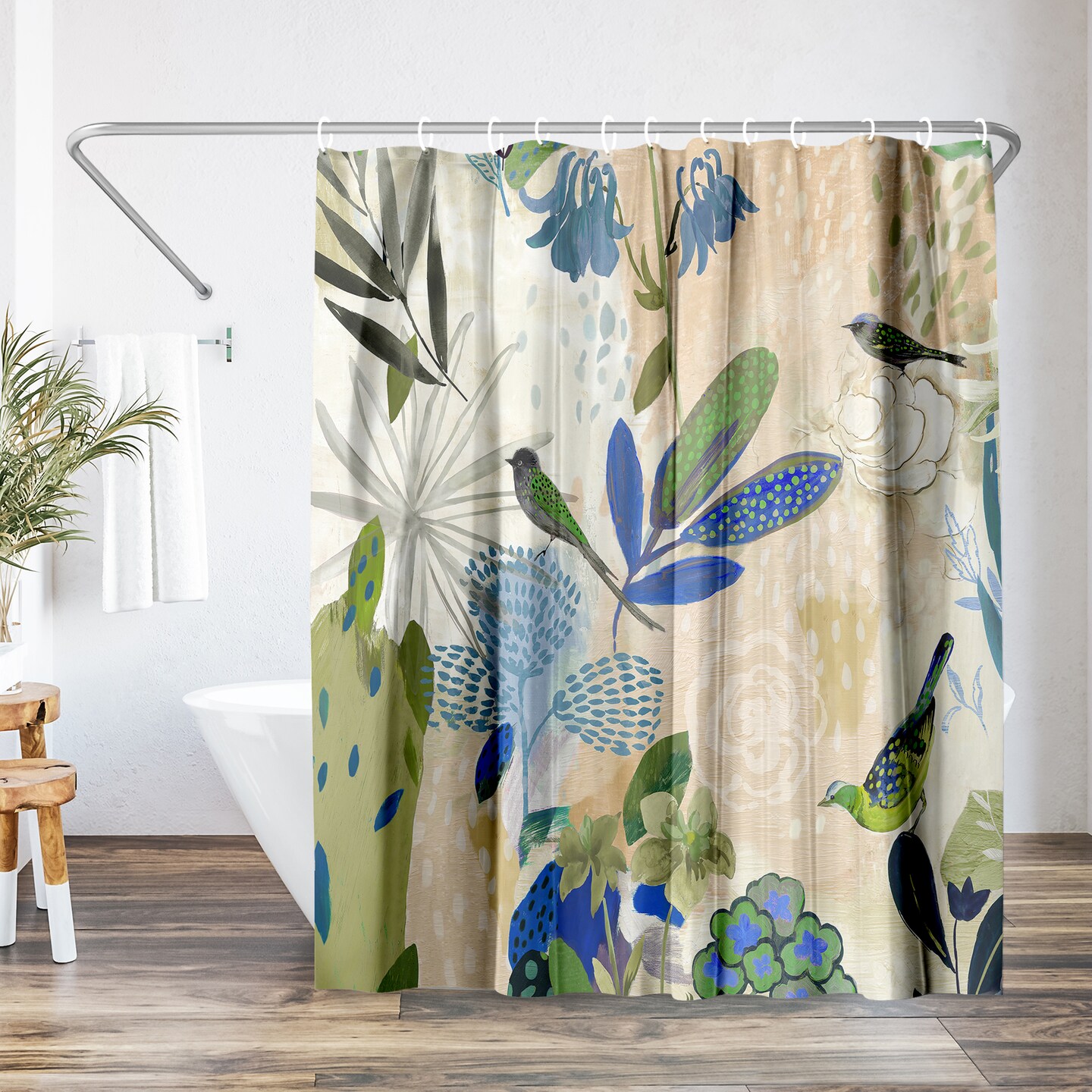 Floral Shower Curtain Where the Passion Flower Grows by PI Creative Art