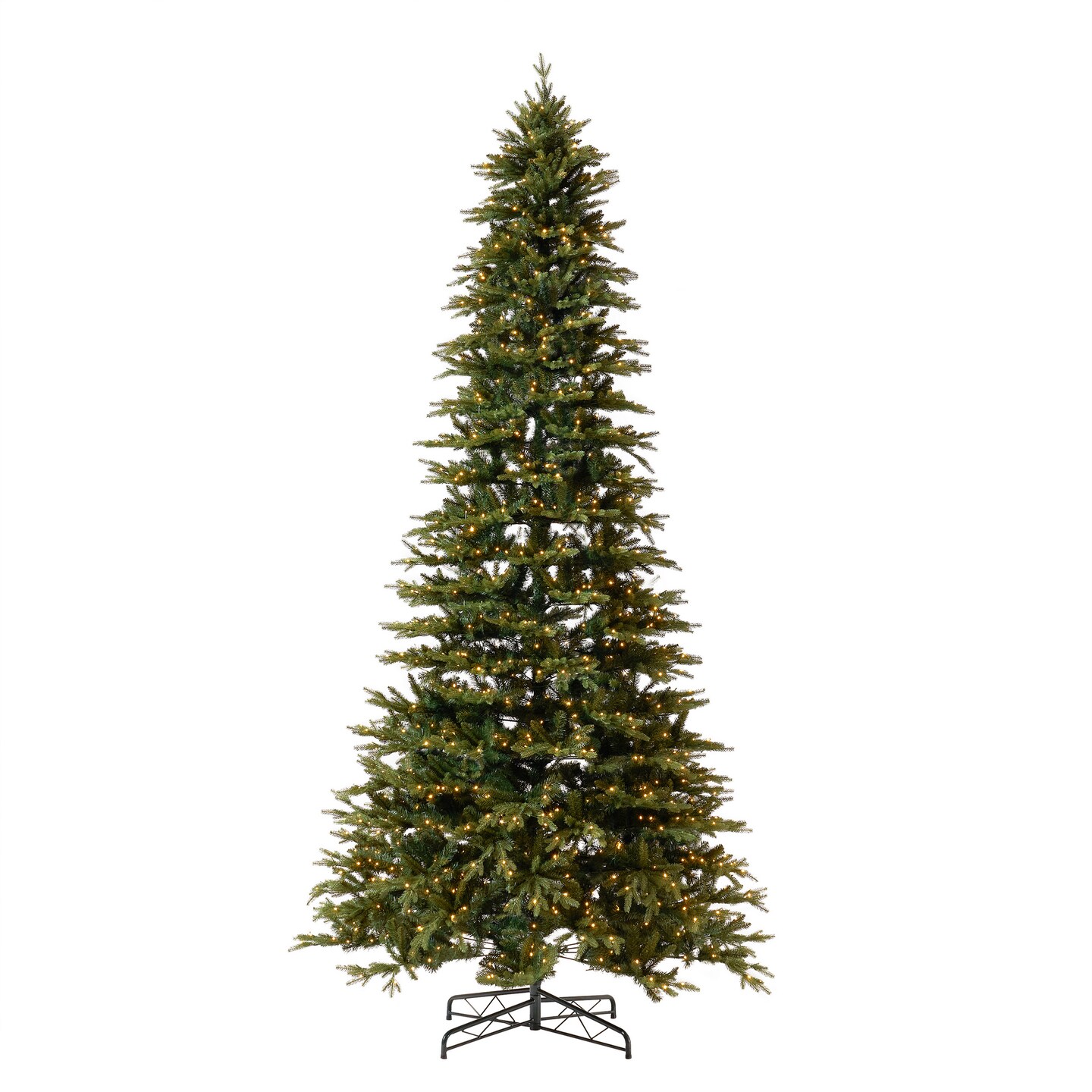 Nearly Natural 12&#x27; Pre-Lit Belgium Fir Artificial Christmas Tree, Clear LED Lights