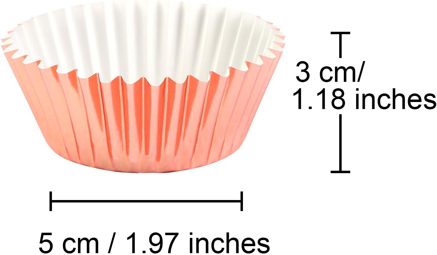 100 Pieces Foil Metallic Cupcake Liners Muffin Wrappers Foil Baking Cups Muffin Paper Cases