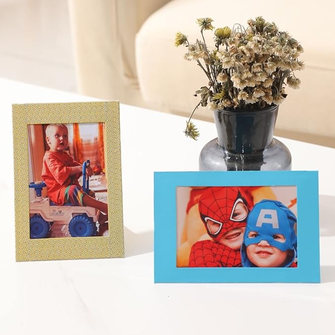 50 Pack Standing Paper Picture Frames 4x6,Cardboard Photo Frame with Easel,Paper Photo Frame Cards,Gallery Frames Bulk For Wedding, Father&#x27;s Day,DIY,Classroom, Multi-Color