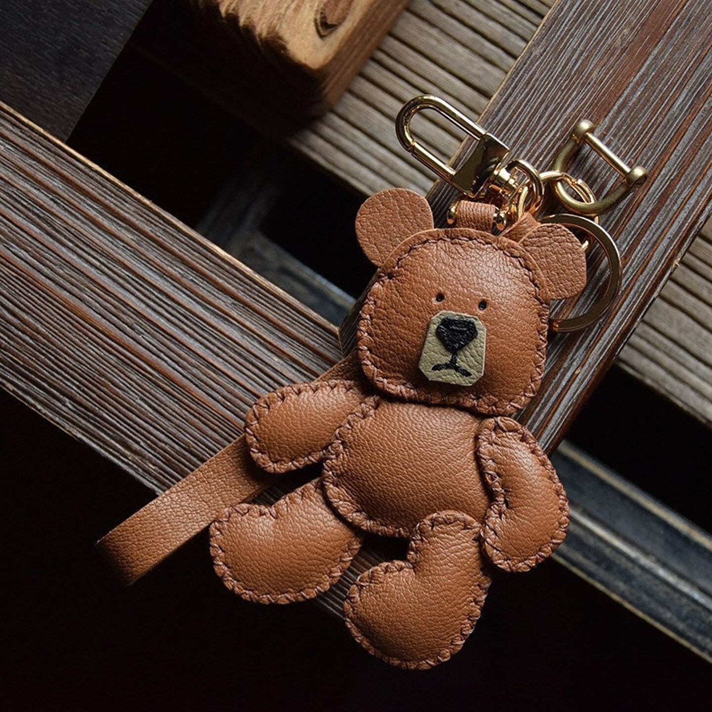 Leather Bear Keychain | Luxury Keychain for Designer Bag, Handbag, Tote | Keychain | Bag Charm | Keychain for women | keychain Charm store | Charm