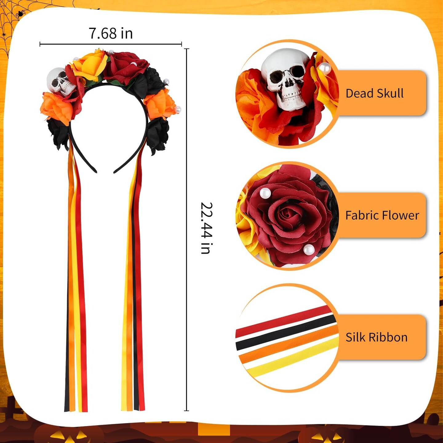 Floral Day of the Dead Headband