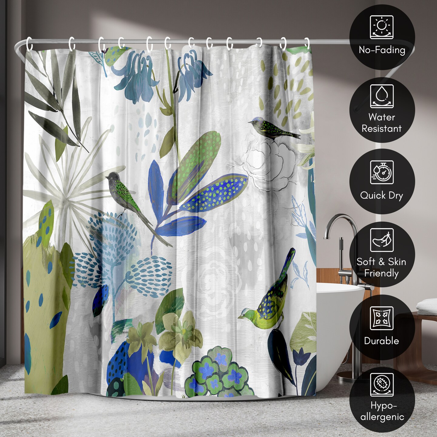 Floral Shower Curtain Where the Passion Flower Grows by PI Creative Art