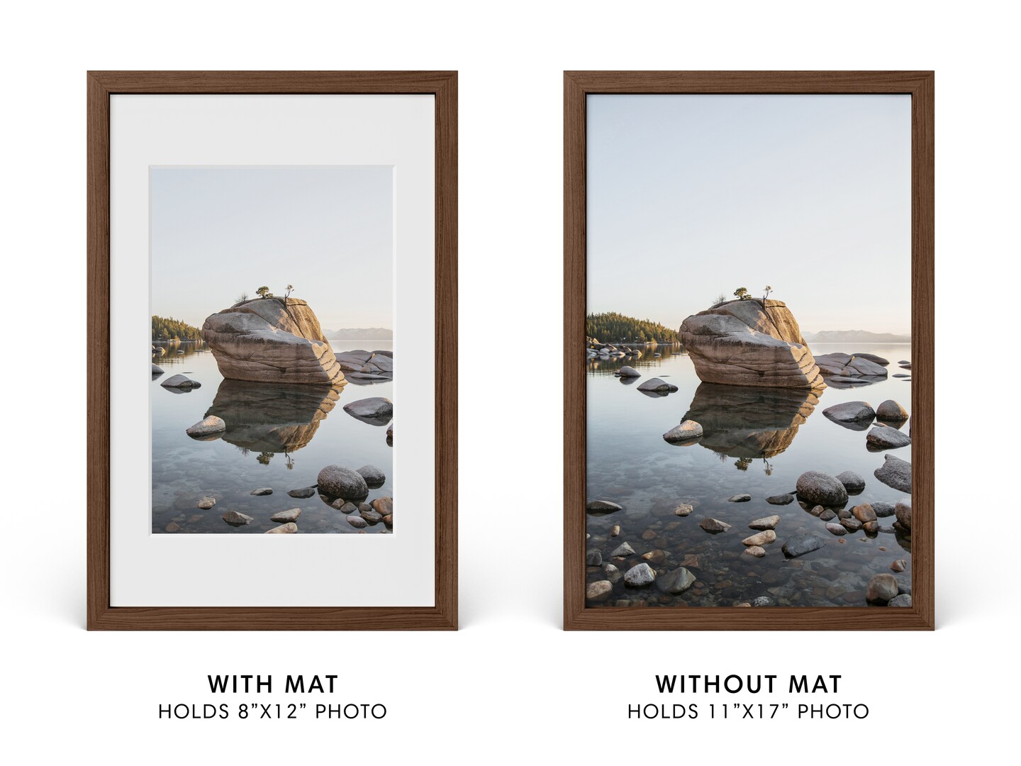 Haus and Hues Oak Wood Picture Frames Matted with Real Glass