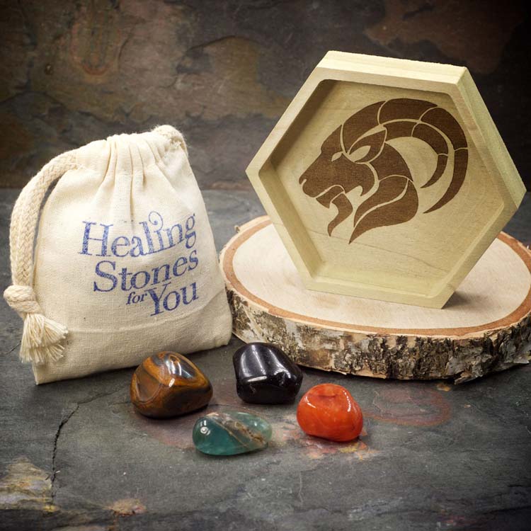 Capricorn Zodiac Crystals with Capricorn Dish