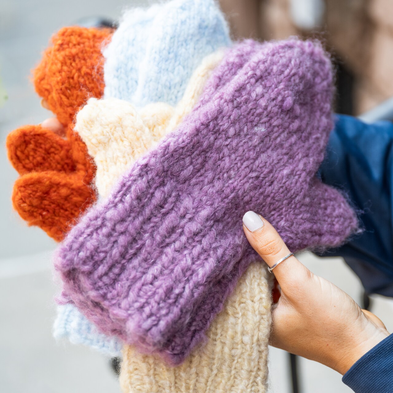 Knit Mittens with Lion Brand's Wool-Ease Aire