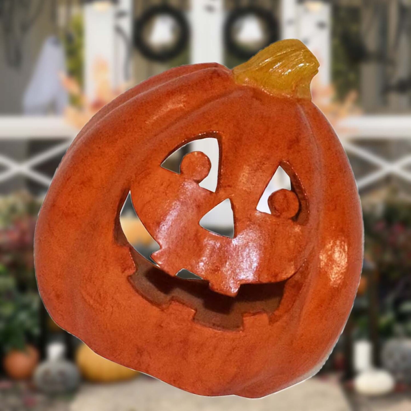 8.5 Inch Dia Halloween Tabletop Jack O Lantern