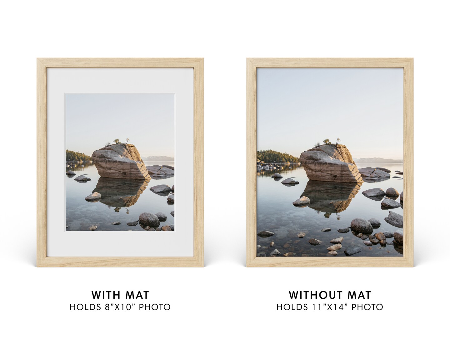 Haus and Hues Oak Wood Picture Frames Matted with Real Glass