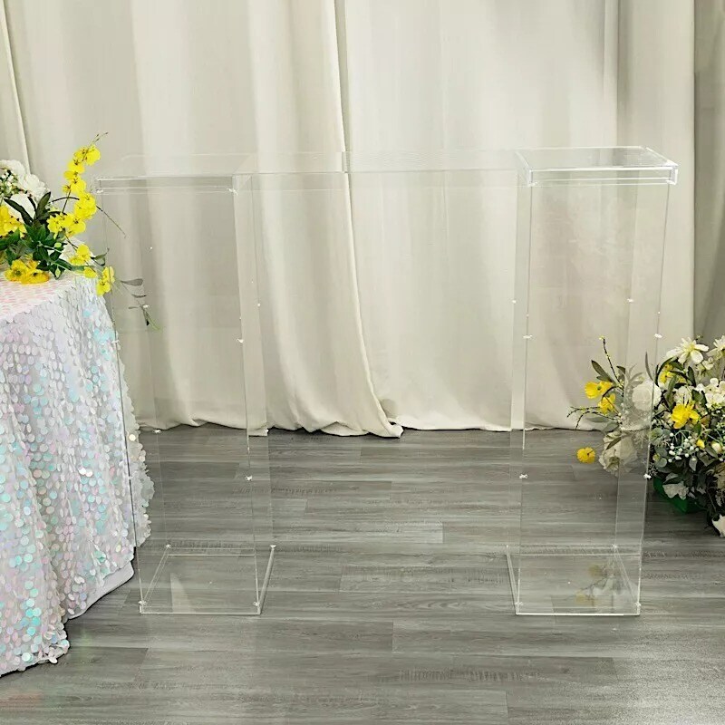 46" x 12" Clear Plexiglass Connector Plate for Rectangular Pedestal Stands Party