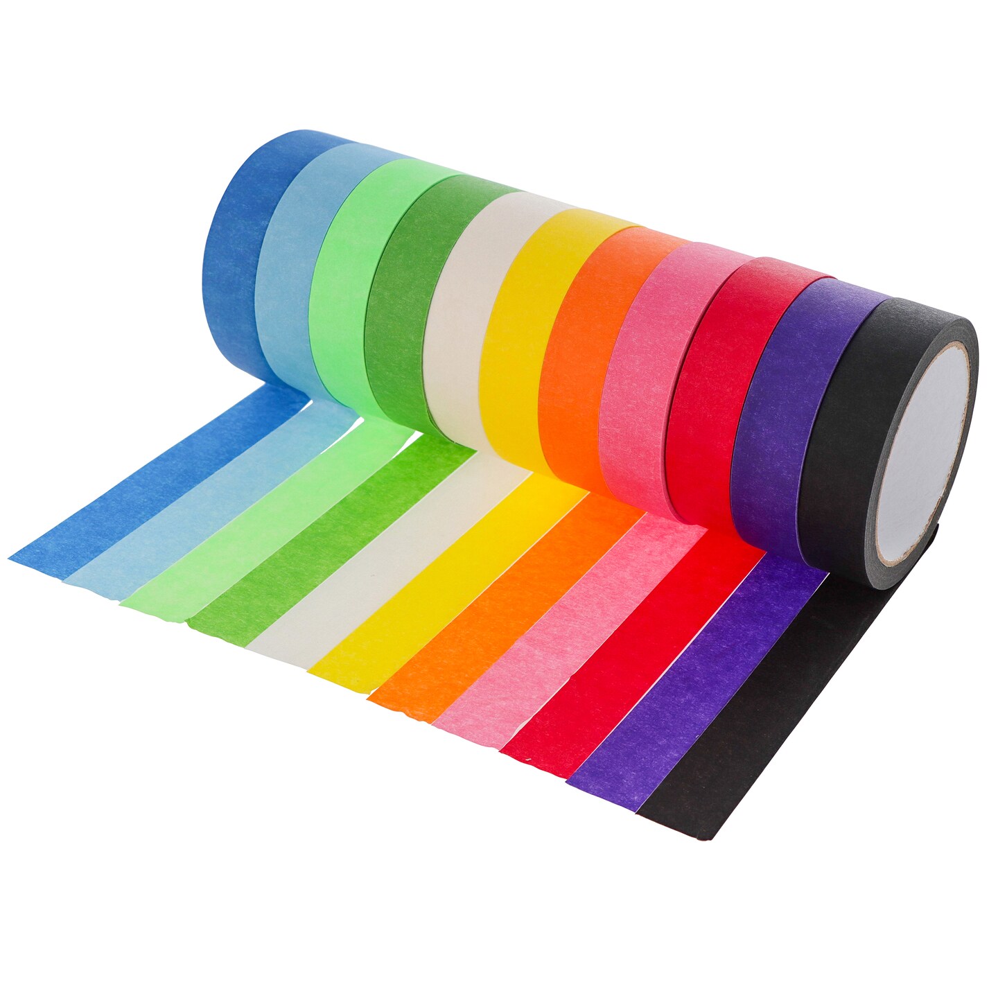 CraftyBook Colored Masking Tape 1in x 165ft Rolls - 11pc Painters Tape Pack