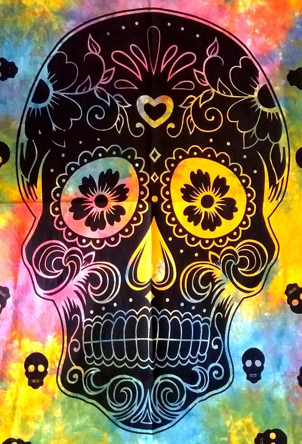 Skull Tapestry Aesthetic Tapestries Gothic Skeleton Dark Horror Wall