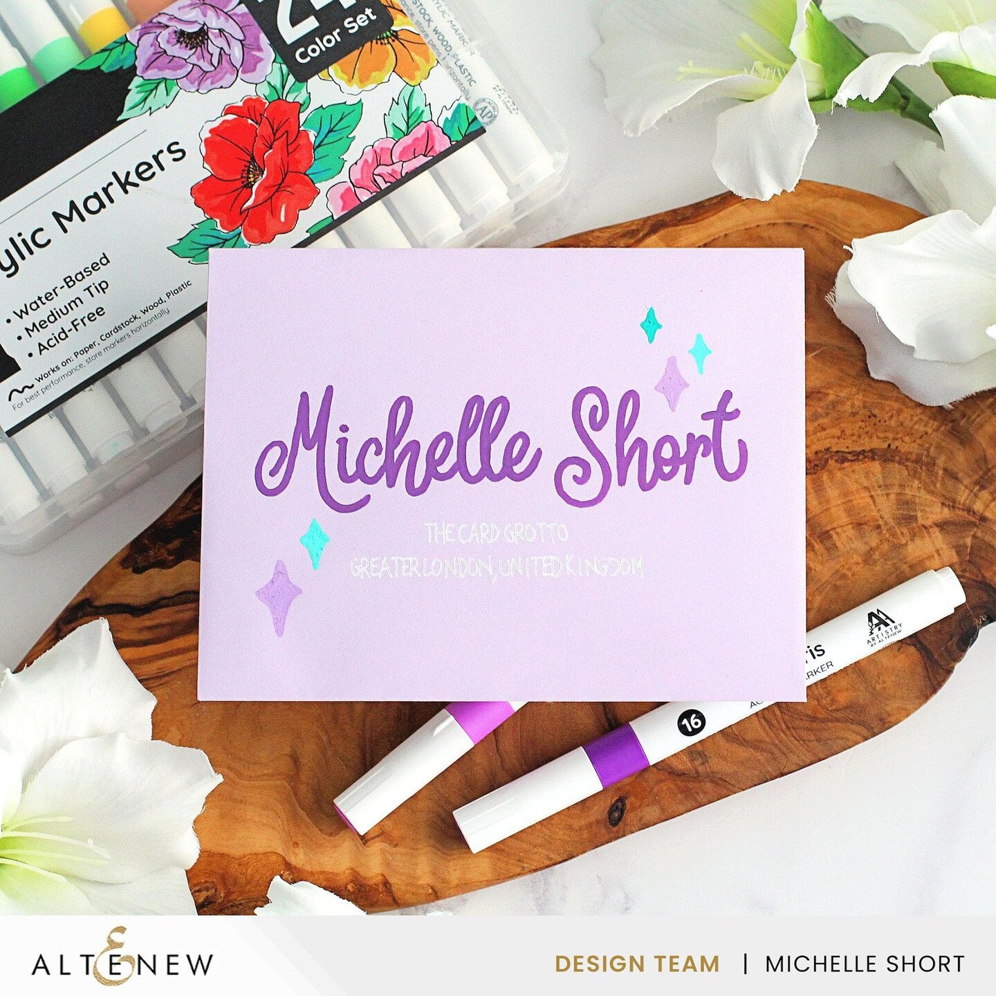 Altenew Acrylic Marker Set & Color-by-Number Sheets Bundle