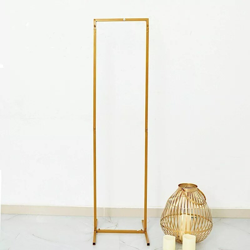 5 ft Gold Rectangular Metal Floral Display Frame Wedding Backdrop Stand Party