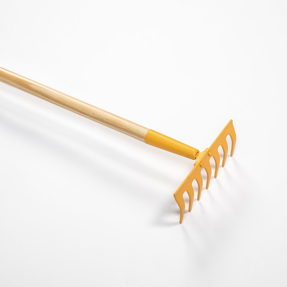 True Temper Real Garden Rake for Kids Painted Steel USA Made 42 1/2&#x22; Long Yellow