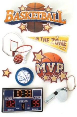 Paper House Basketball Dimensional Stickers