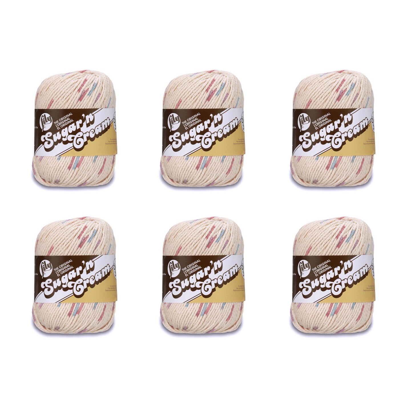 Lily Sugar'N Cream Super Size Potpourri Yarn - 6 Pack of 85g/3oz - Cotton - 4 Medium (Worsted) - 150 Yards - Knitting/Crochet
