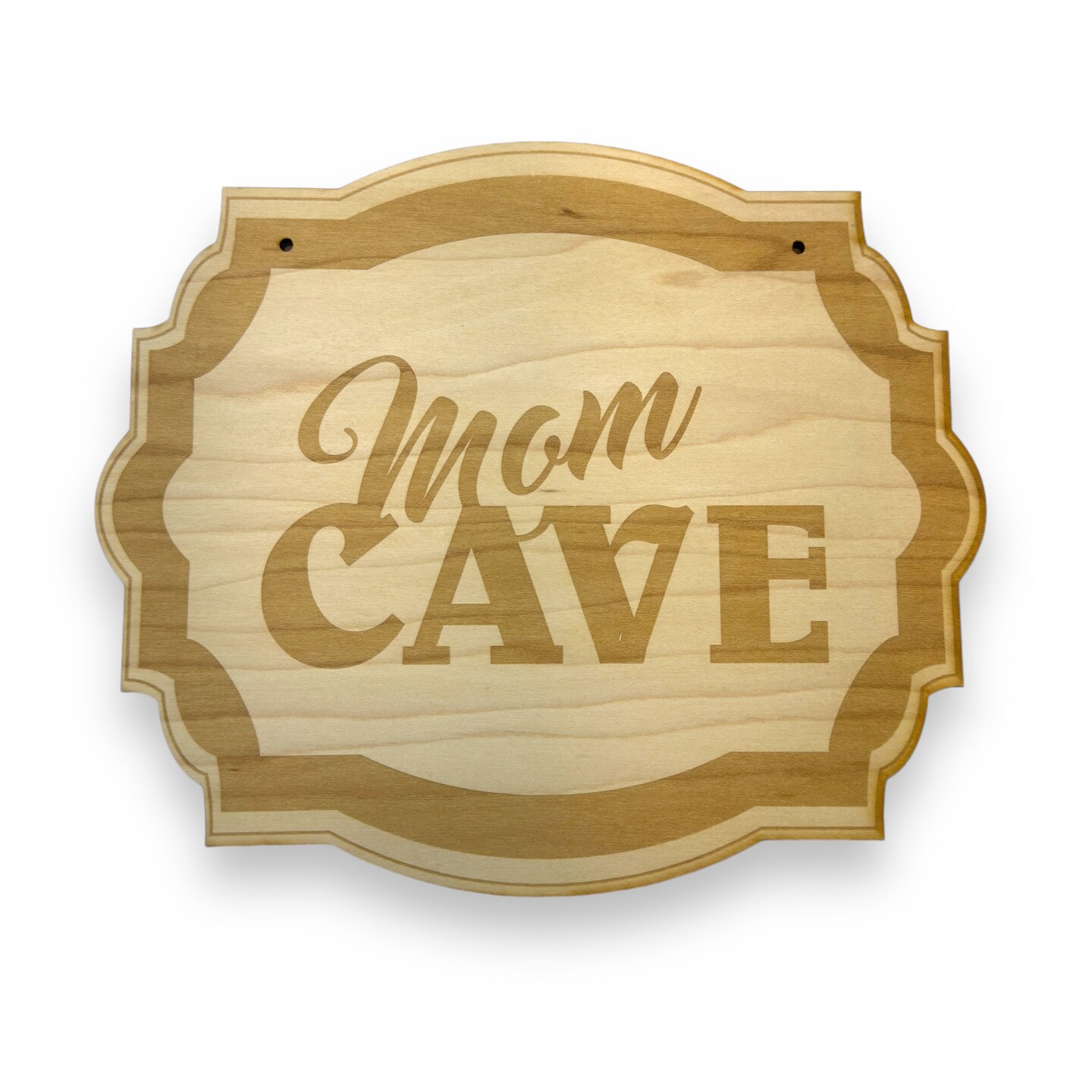 Mom Cave - Raw Wood Door Sign Mom Cave - Raw Wood Door Sign