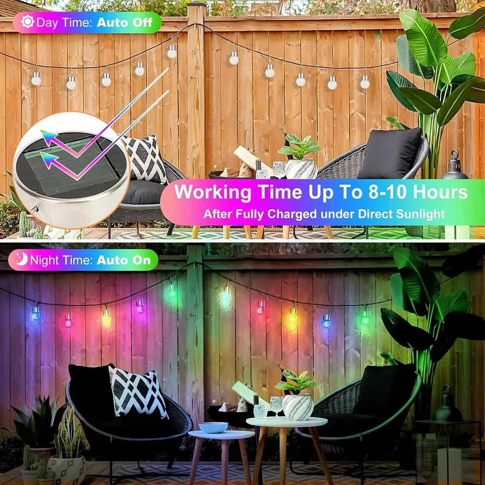 6Pack LED Solar Hang Lights Flickering Flame Lantern Outdoor Garden Decor Lamp