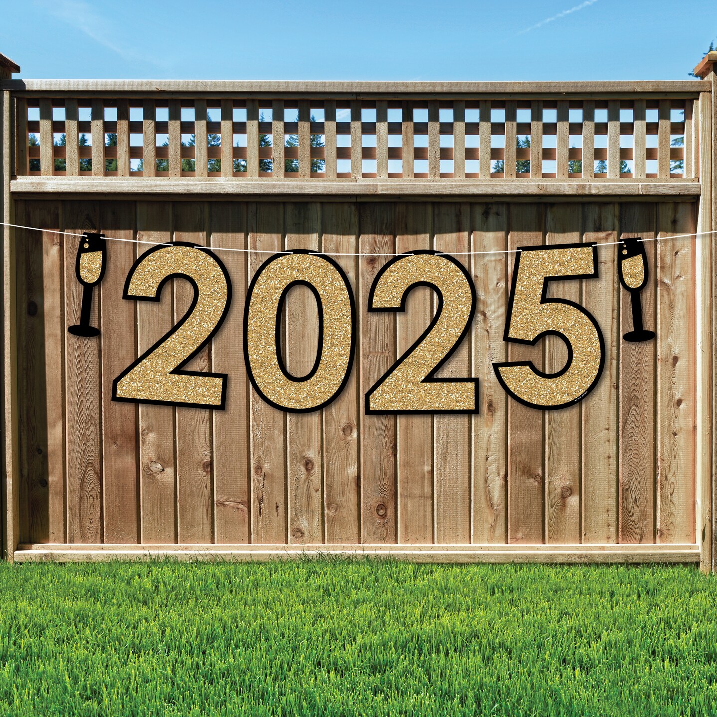 Big Dot of Happiness New Year&#x27;s Eve - Gold - 2025 New Years Eve Party Decorations - 2025 - Outdoor Letter Banner