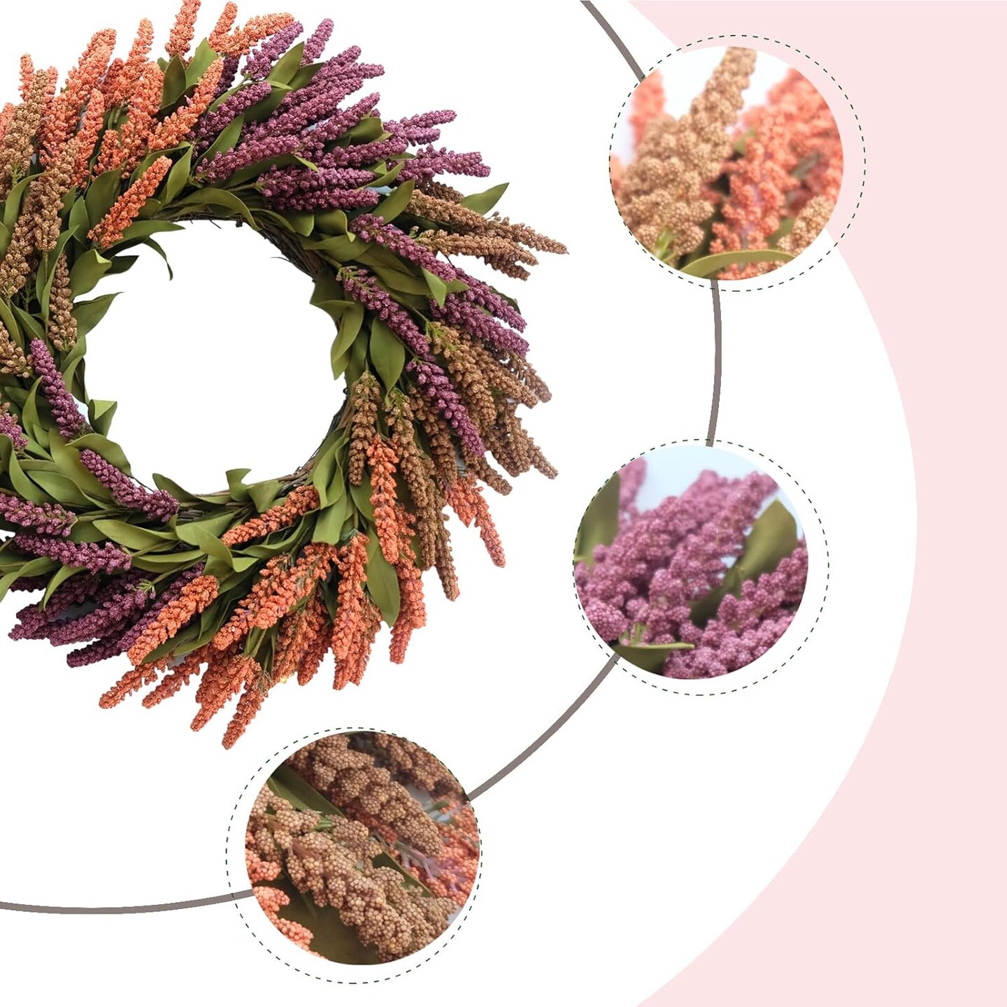 Wheat Autumn Wreaths for Front Door