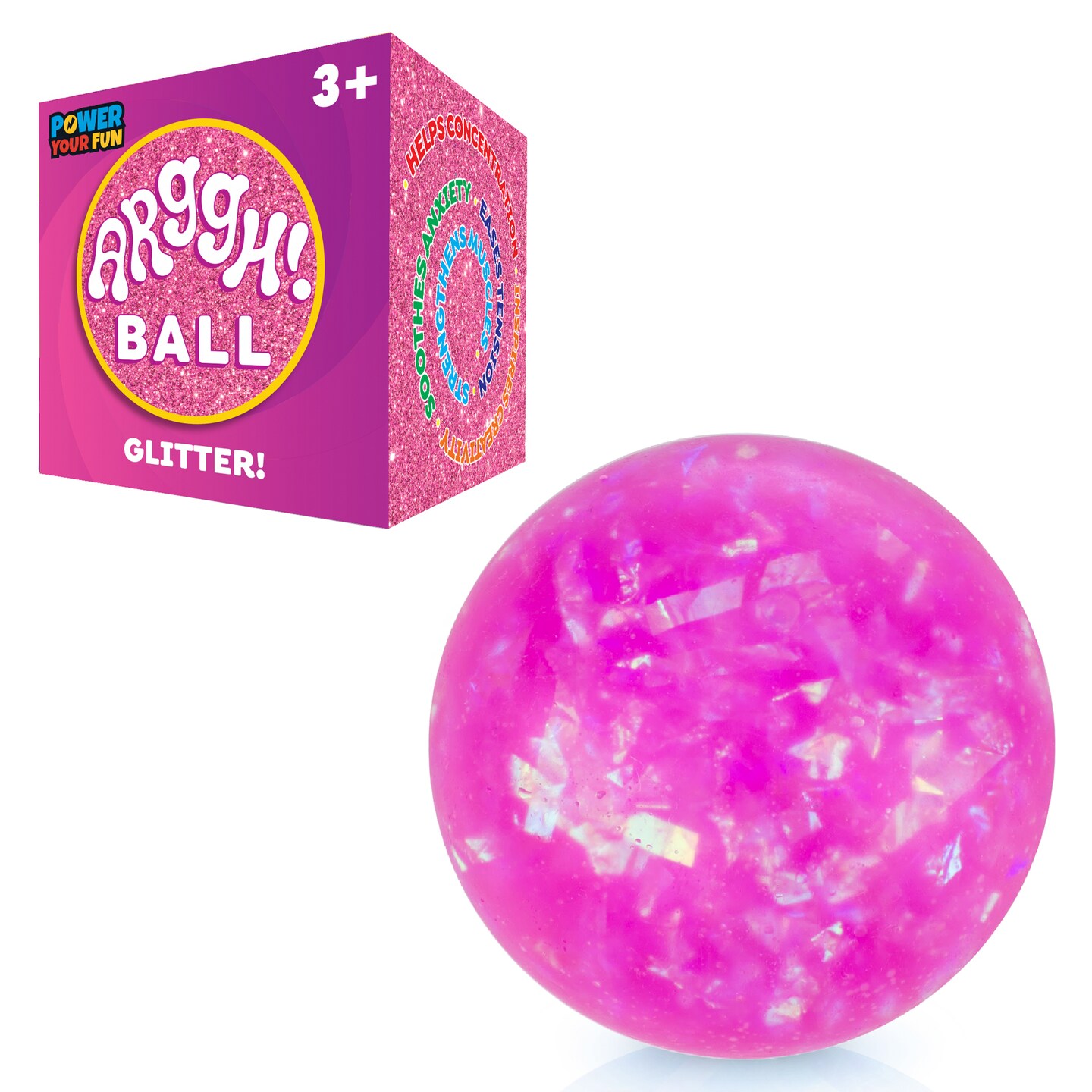 Power Your Fun Pink Glitter Stress Ball Michaels