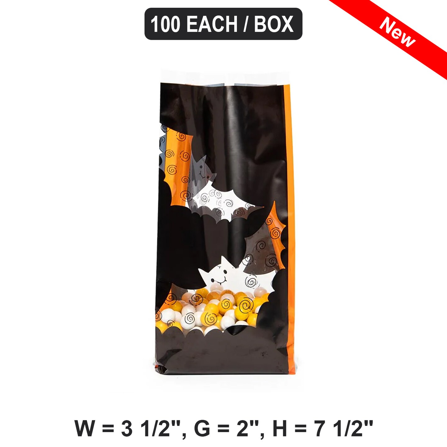 Spooky Cello Bags 3.5&#x22; x 2&#x22; x 7.5&#x22; 100 EACH BOX