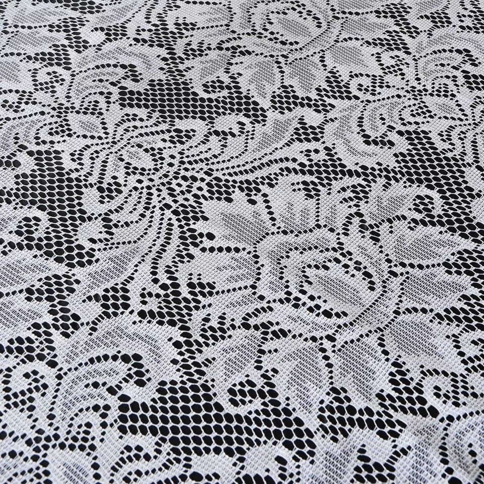 72x72" White LACE Table Overlay with LARGE FLOWERS Wedding Party Catering Linens