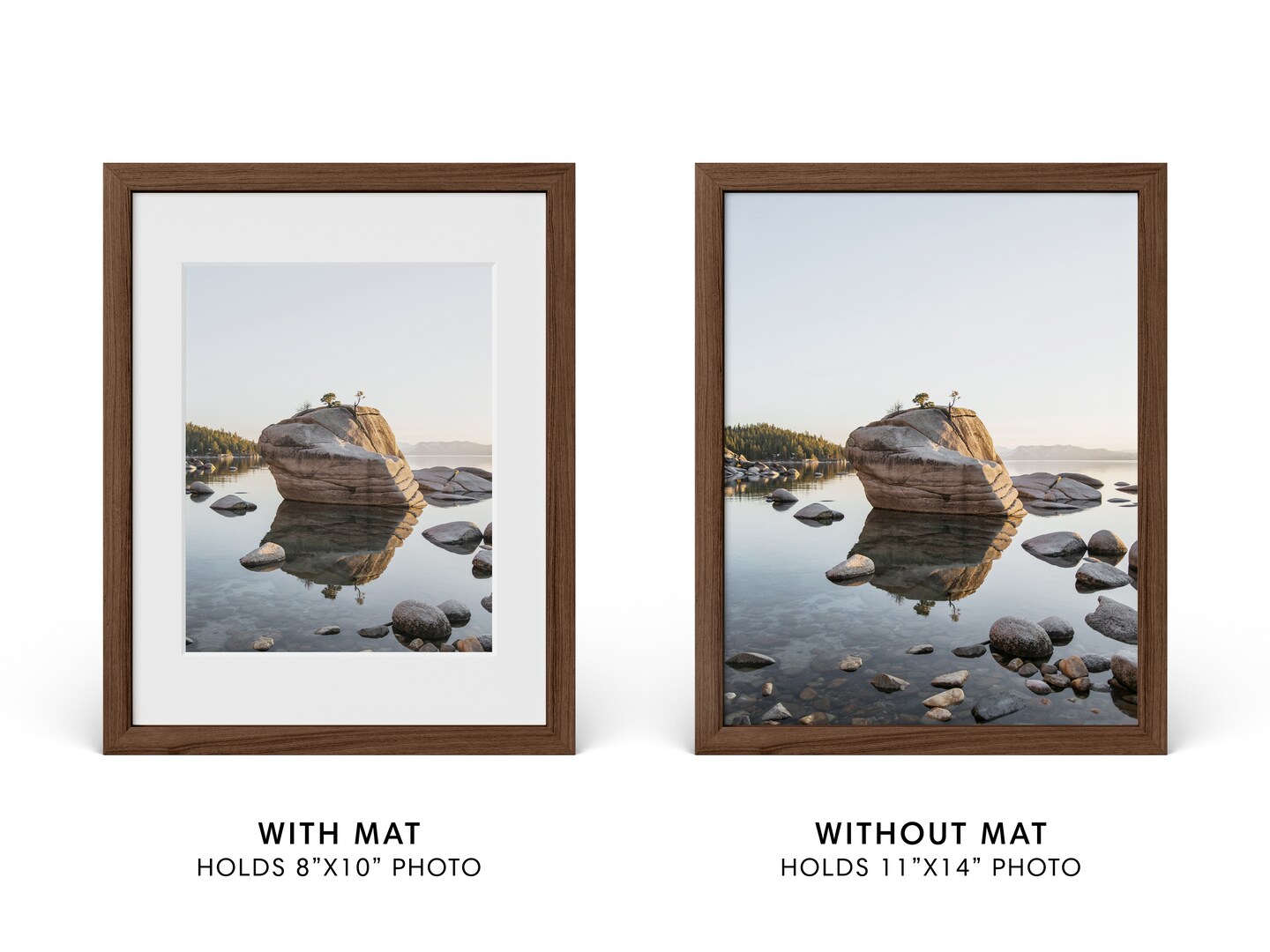 Haus and Hues Oak Wood Picture Frames Matted with Real Glass
