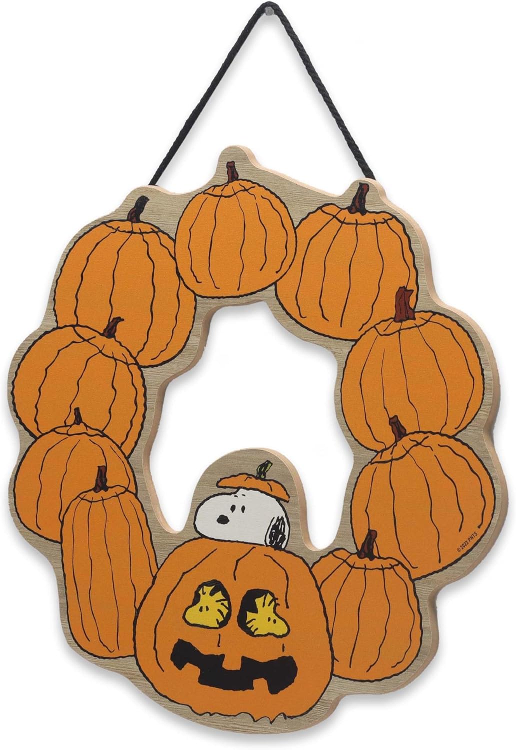 Lantern Halloween Wreath Hanging Wood Wall Decor