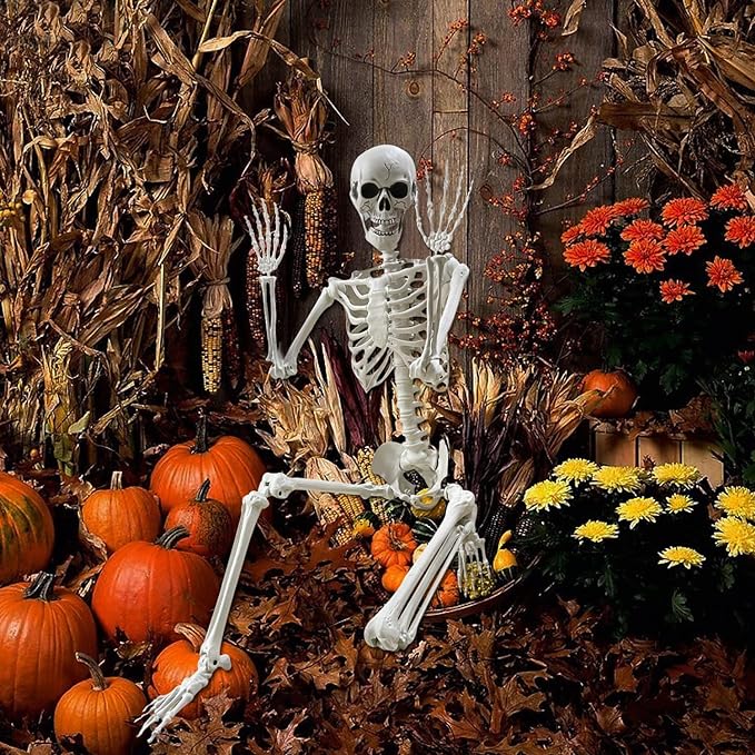Skeletons Plastic Human Bones with Movable Joints for Halloween Decoration
