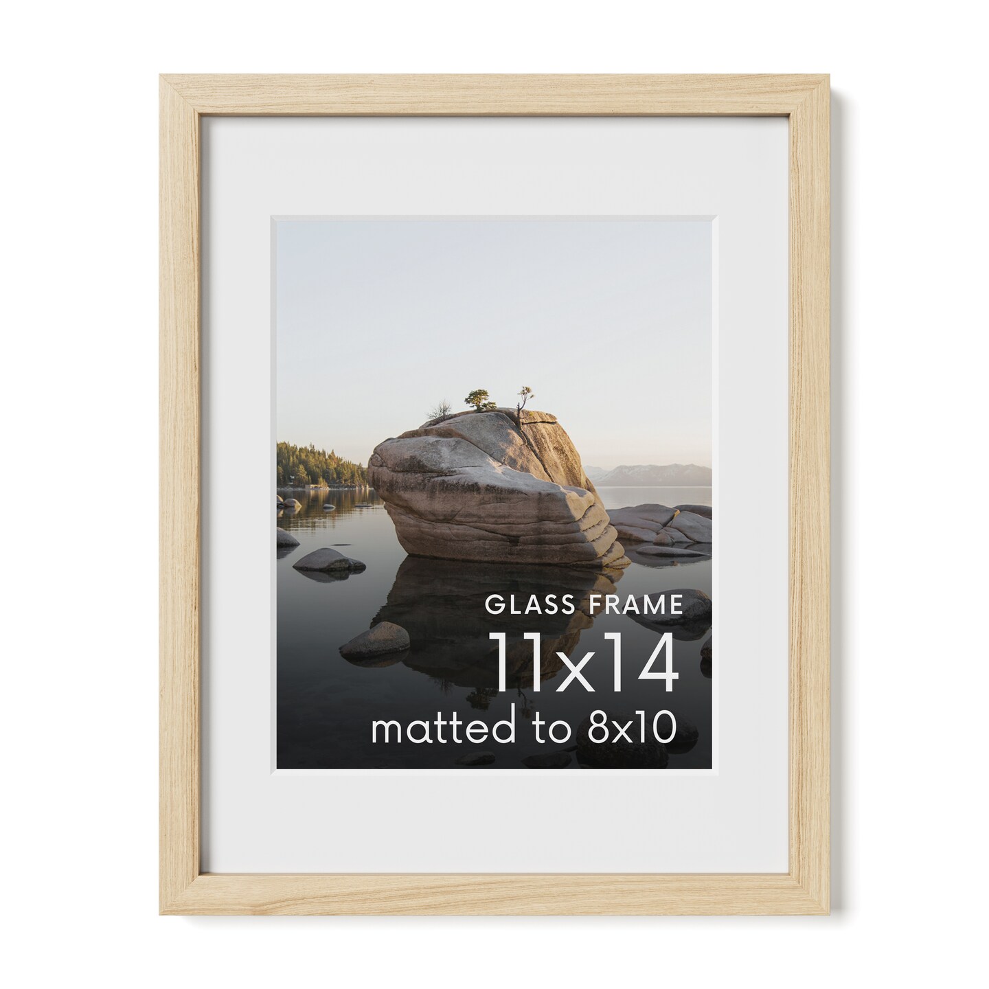 Haus and Hues Oak Wood Picture Frames Matted with Real Glass