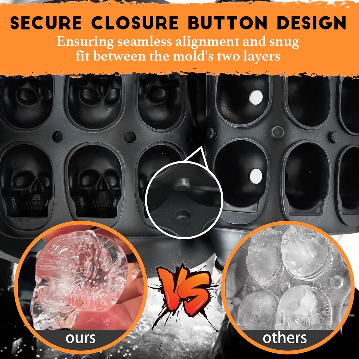 Skull Ice Cube Mold Silicone 3D Tray 10 Cavities, BPA-Free Skeleton Head Chocolate Moulds Candy Maker, Flexible & Easy Release for Baking Whiskey Cocktail Pudding Resin, Ideal Gift for Halloween Party