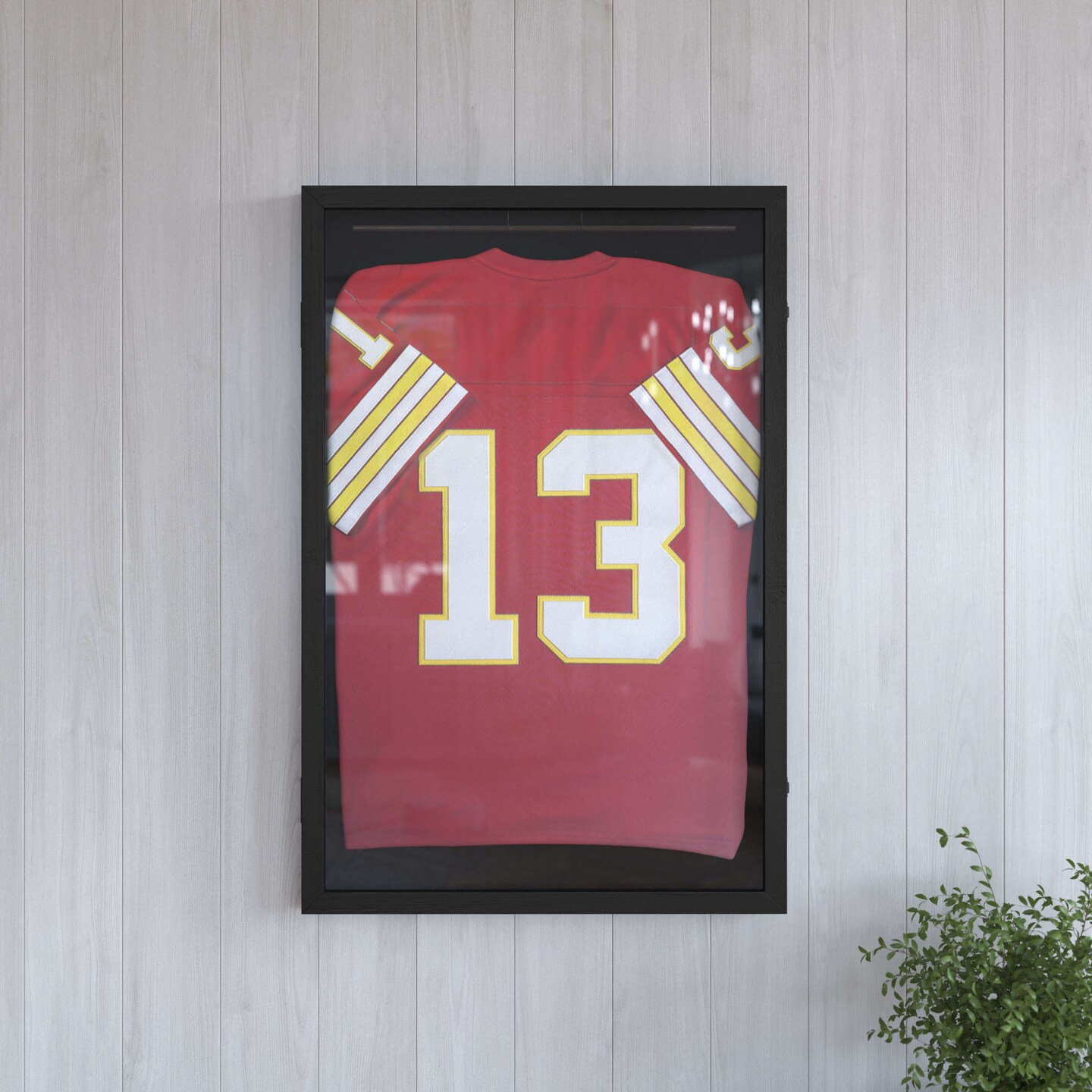 HBCY Creations Jersey Display Case - Solid Wood with UV Treated Acrylic Window - Anti-Theft Lock with 2 Keys - For All Types of Jerseys