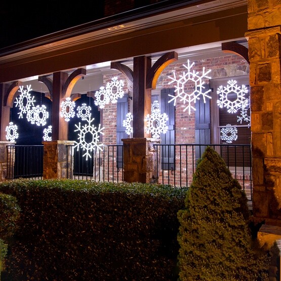 36&#x22; LED Folding Snowflake Decoration, 105 Cool White Lights