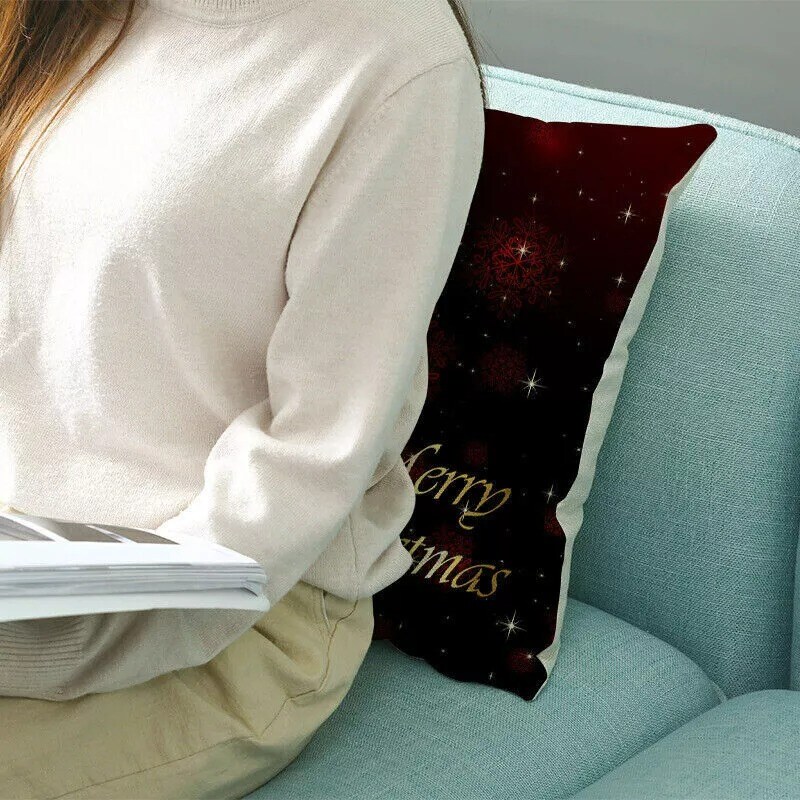 4Pcs Christmas Pillow Case Cover Set Sofa Pillowcase Cushion Cover Home Decor